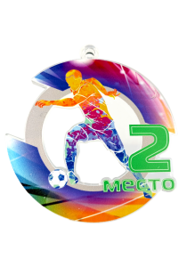 Комплект акриловых медалей "Футбол" (красный, синий, зеленый) тип 3а