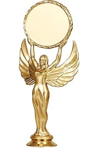 Фигура пластиковая B157/B "Ника" с эмблемоносителем. Высота 18 см. Цвет бронза