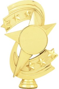 Фигура пластиковая B259/G "Звезды" с эмблемоносителем. Высота 17 см. Цвет Золото