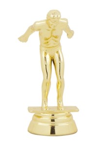 Фигура пластиковая B339/G "Плавание". Высота 9 см. Цвет Золото