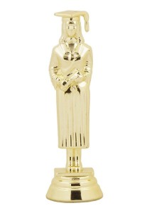 Фигура пластиковая B341/G "Студентка". Высота 13 см. Цвет Золото