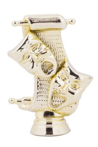 Фигура пластиковая B346/G "Театр". Высота 11 см. Цвет Золото