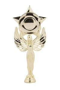 Фигура пластиковая B348/G "Ника со Звездой". Высота 19 см. Цвет Золото