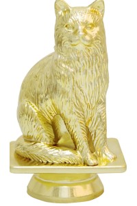 Фигура пластиковая B359/G "Кошка". Высота 9 см. Цвет Золото